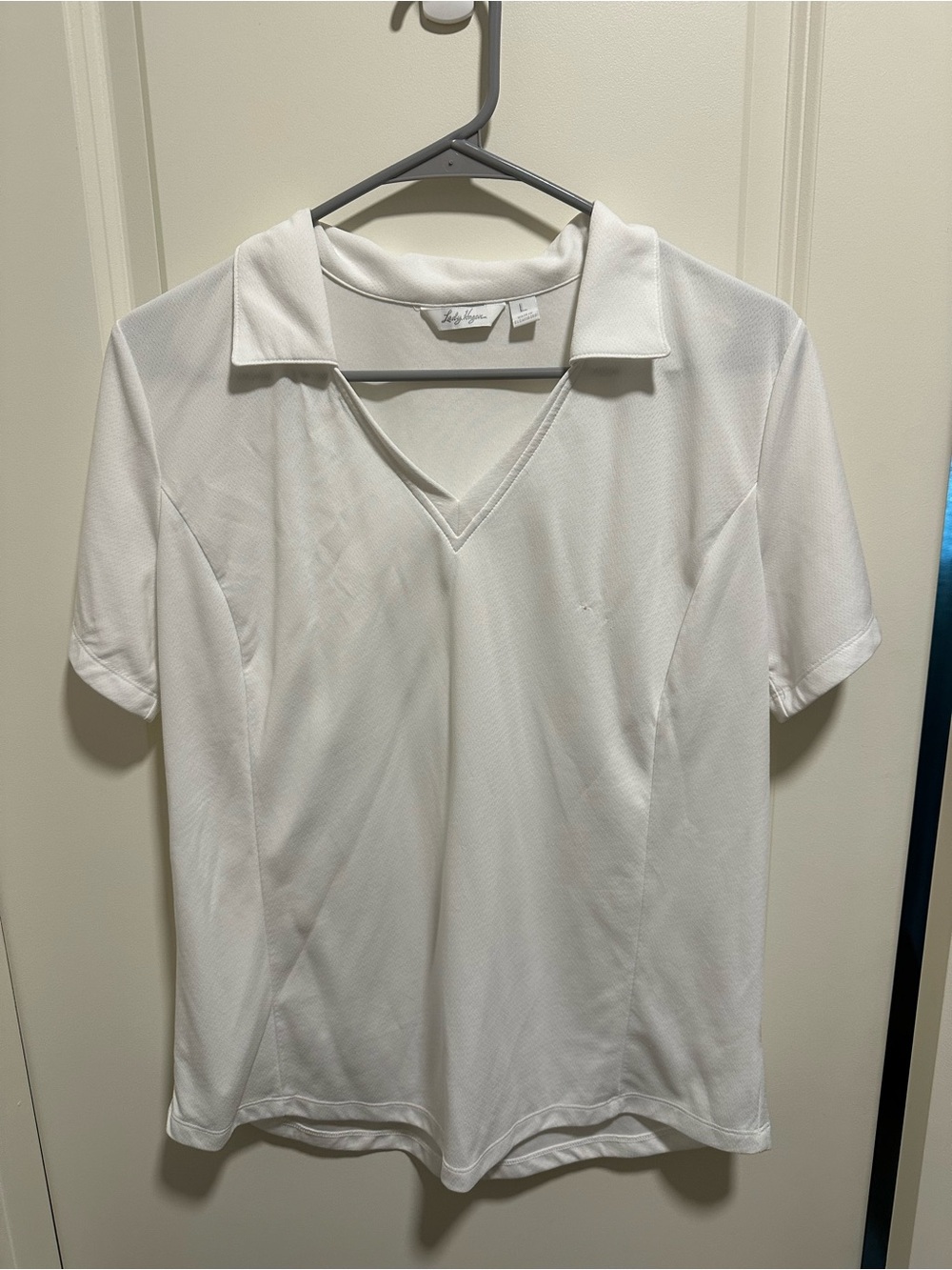 Lady Hagen White Polo V-Neck Women’s Shirt